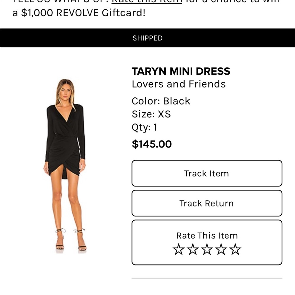 Black Lover & friends long sleeve mini dress